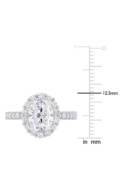 Delmar Sterling Silver Created Moissanite Engagement Style Ring In White/ Silver
