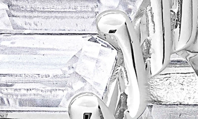 Delmar Sterling Silver Created Moissanite Octagon Band Ring In White/ Silver