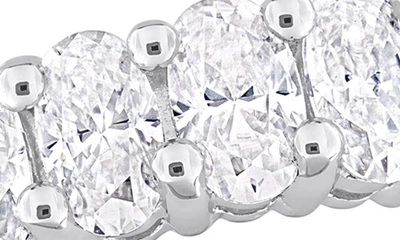 Delmar Sterling Silver Created Moissanite Oval Band Ring In White/ Silver