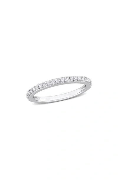 Delmar Sterling Silver Created Moissanite Band Ring In Silver
