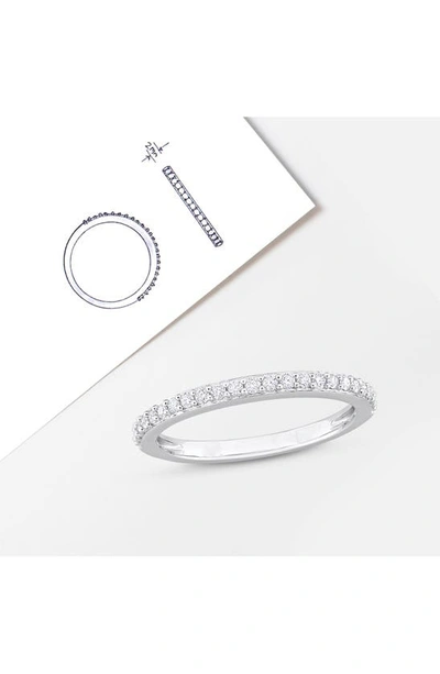 Delmar Sterling Silver Created Moissanite Band Ring In Silver