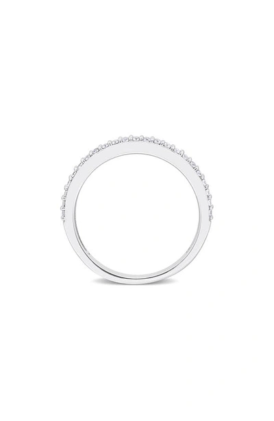 Delmar Sterling Silver Created Moissanite Band Ring In Silver