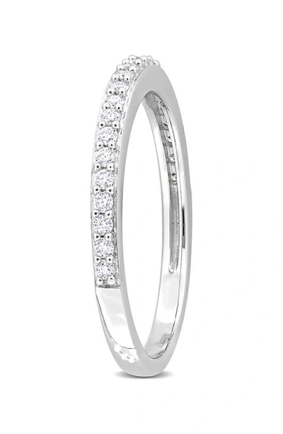 Delmar Sterling Silver Created Moissanite Band Ring In Silver