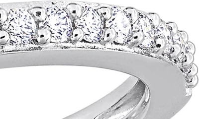 Delmar Sterling Silver Created Moissanite Band Ring In Silver