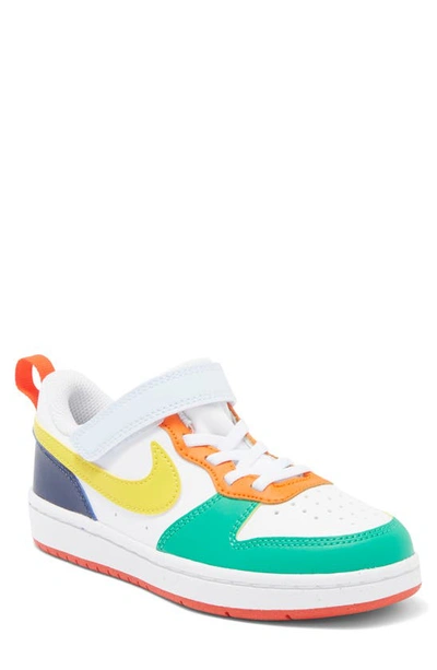 Shop Nike Kids' Court Borough Low Recraft Sneaker In White/ Blue/ Sundial/ Green