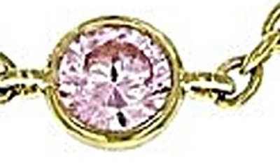 Shop Judith Ripka Clad Bezel Set Cz 5-station Necklace In Gold/ Rose
