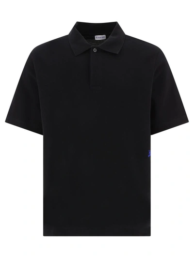 Shop Burberry "ekd" Polo Shirt In Black