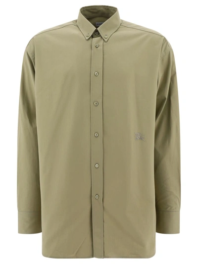 Shop Burberry Cotton Oxford Shirt In Green