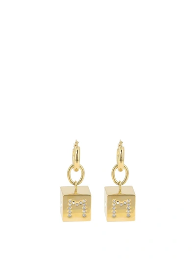 Shop Marni " Cube" Earrings In Gold