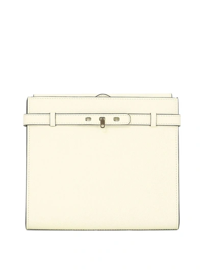 Shop Valextra "brera B" Crossbody Bag In White