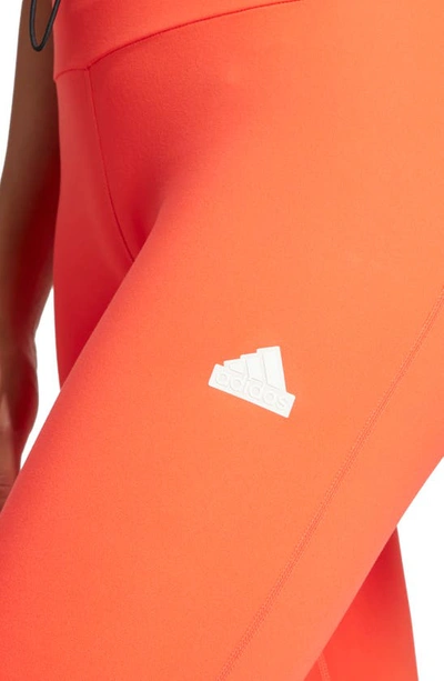 Shop Adidas Originals High Waist Activewear Tights In Bright Red