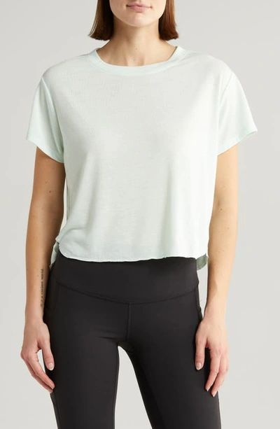 Shop Z By Zella Stadium Crop T-shirt In Green Glimmer