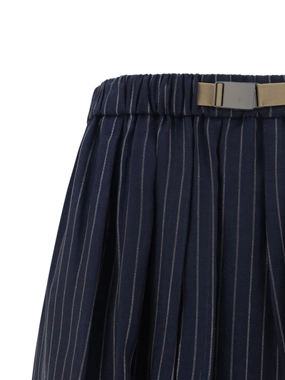 Shop Brunello Cucinelli Skirts In Blu/argento