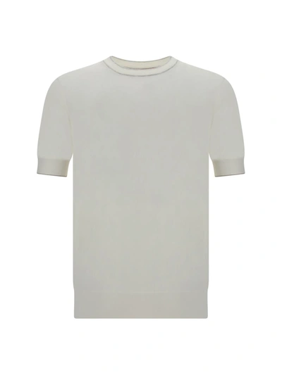 Shop Brunello Cucinelli T-shirts In Panama+nebbia+creta