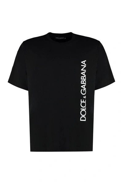Shop Dolce & Gabbana Cotton Crew-neck T-shirt In Black
