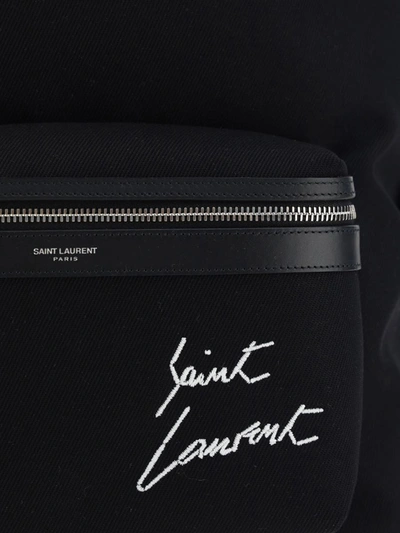 Shop Saint Laurent Backpacks In Nero/bianco