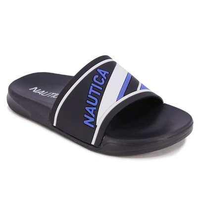 Shop Nautica Stripe Slide Sandal In Black