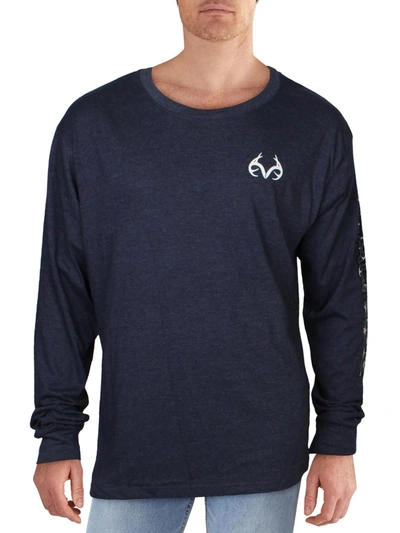 Shop Realtree Mens Logo Long Sleeve Graphic T-shirt In Blue