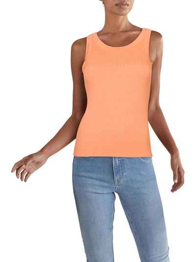 Shop Enza Costa Womens Crew Neck Ribbed Tank Top In Pink