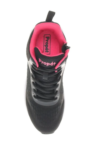 Propét Stability Strive Mid Sneaker In Black/ Pink