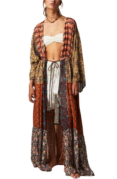 Shop Free People Bombay Mixed Print Maxi Wrap In Sand Combo