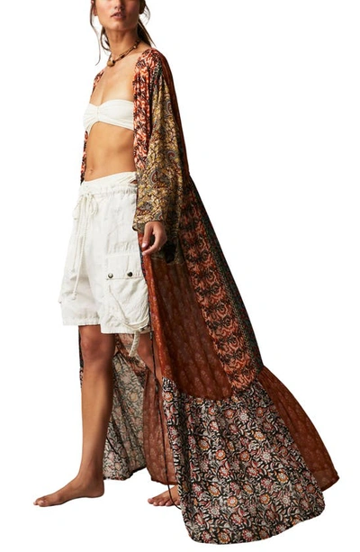 Shop Free People Bombay Mixed Print Maxi Wrap In Sand Combo