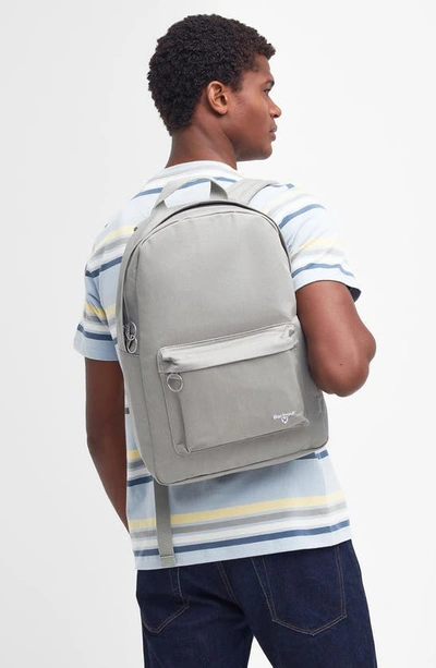 Shop Barbour Cascade Cotton Canvas Backpack In Forest Fog