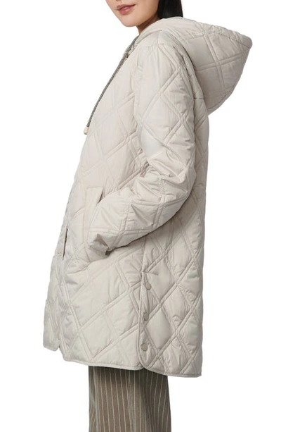 Shop Bernardo Hooded Quilted Liner Jacket In Eggshell