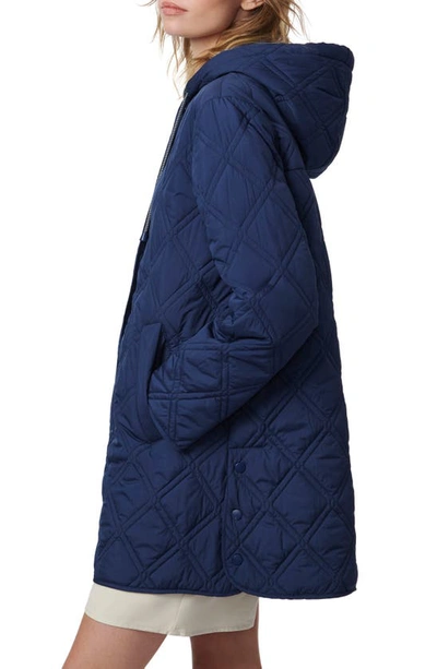 Shop Bernardo Hooded Quilted Liner Jacket In Night Shadow