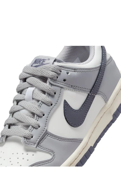 Shop Nike Kids' Dunk Low Basketball Sneaker In White/ Carbon/ Wolf Grey