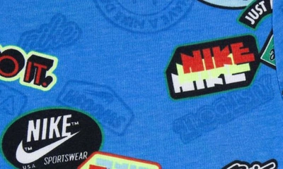 Shop Nike Kids' T-shirt & Sweat Shorts Set In Blue/black