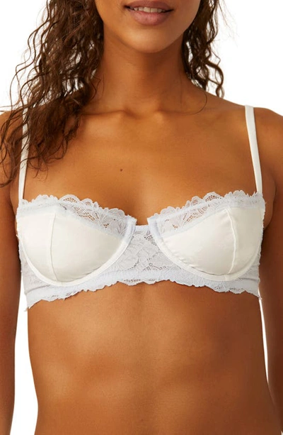 Shop Free People Intimately Fp Spring Fling Lace & Jacquard Underwire Bra In Ivory