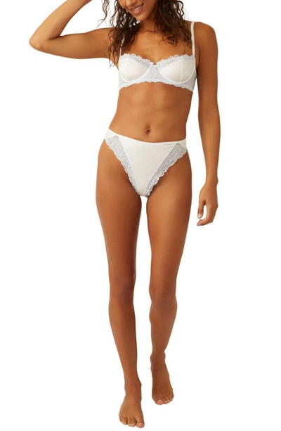 Shop Free People Intimately Fp Spring Fling Lace & Jacquard Underwire Bra In Ivory