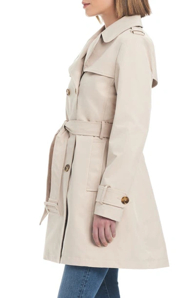 Shop Kate Spade Water Resistant Double Breasted Trench Coat In Feather