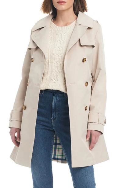 Shop Kate Spade Water Resistant Double Breasted Trench Coat In Feather