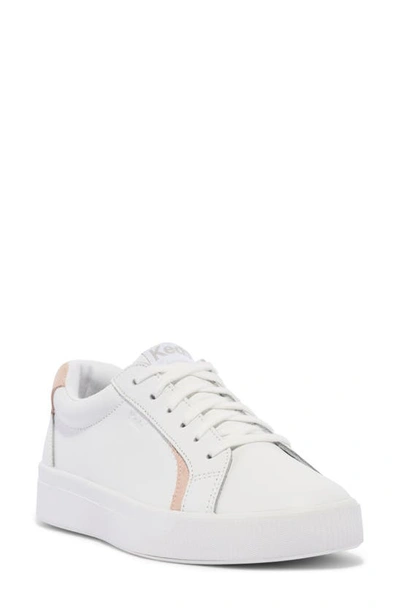Shop Keds Pursuit Low Top Sneaker In White/ Light Pink Leather