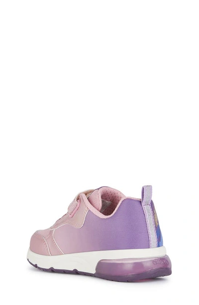 Shop Geox Kids' X Disney Space Club Water Resistant Light-up Sneaker In Pnk/ Violet