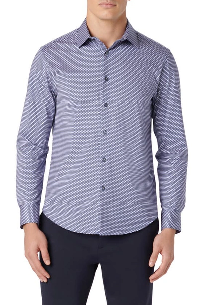 Shop Bugatchi James Ooohcotton® Dot Print Button-up Shirt In Orchid