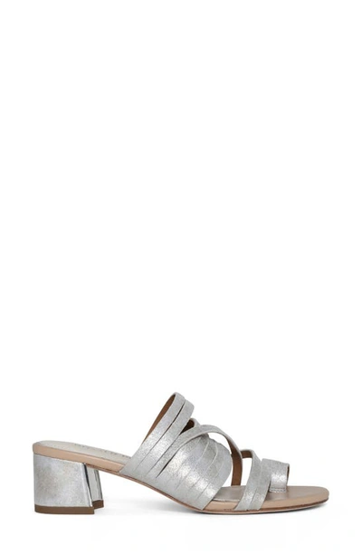 Shop Donald Pliner Strappy Block Heel Sandal In Silver