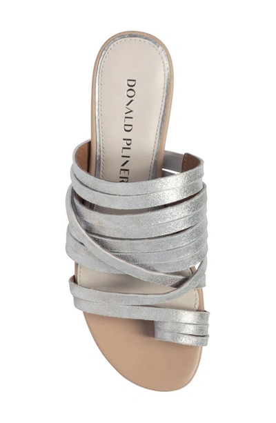 Donald Pliner Strappy Block Heel Sandal In Silver