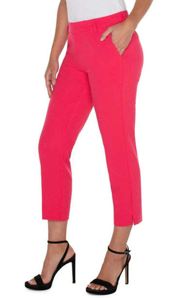 Shop Liverpool Los Angeles Kelsey Crop Slim Stretch Suiting Trousers In Pink Punch