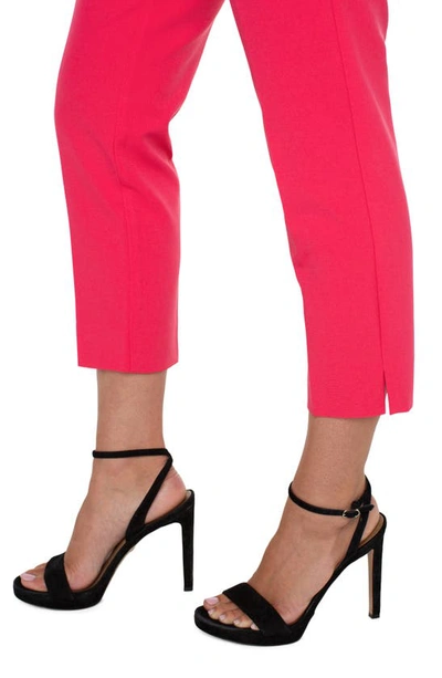Shop Liverpool Los Angeles Kelsey Crop Slim Stretch Suiting Trousers In Pink Punch