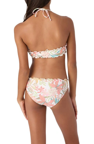 Shop O'neill Kids' Dalia Ruffle Floral Two-piece Swimsuit In Vanilla