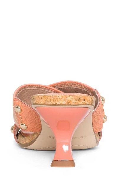 Donald Pliner Cross Strap Kitten Heel Slide Sandal In Coral