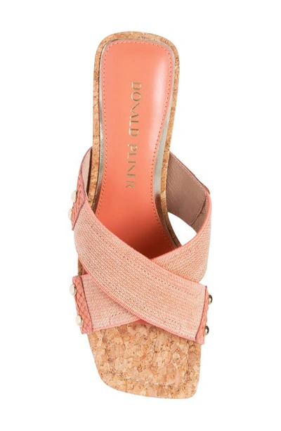 Donald Pliner Cross Strap Kitten Heel Slide Sandal In Coral