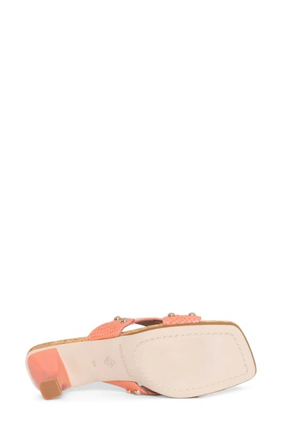 Donald Pliner Cross Strap Kitten Heel Slide Sandal In Coral