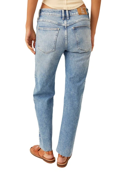 Shop Free People Risk Taker Raw Hem Straight Leg Jeans In Mantra