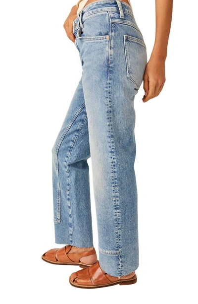 Free People Risk Taker Raw Hem Straight Leg Jeans In Mantra
