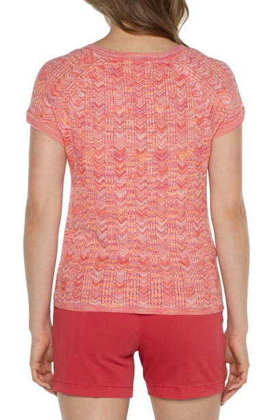 Shop Liverpool Los Angeles Chevron Pattern Short Sleeve Sweater In Sugar Coral Spd