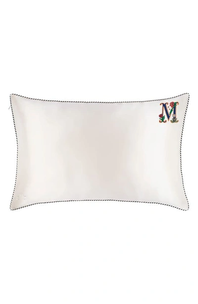 Shop Slip Embroidered Pure Silk Queen Pillowcase In M